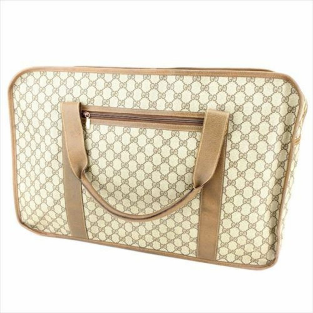 Authentic Gucci Body bag G logos Beige PVC Leather For Woman